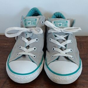 Converse Kids Sneakers in Gray and Teal    Sz. 4